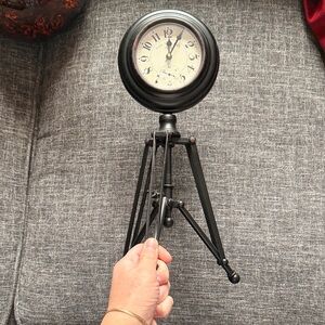 Black Tripod Table Clock